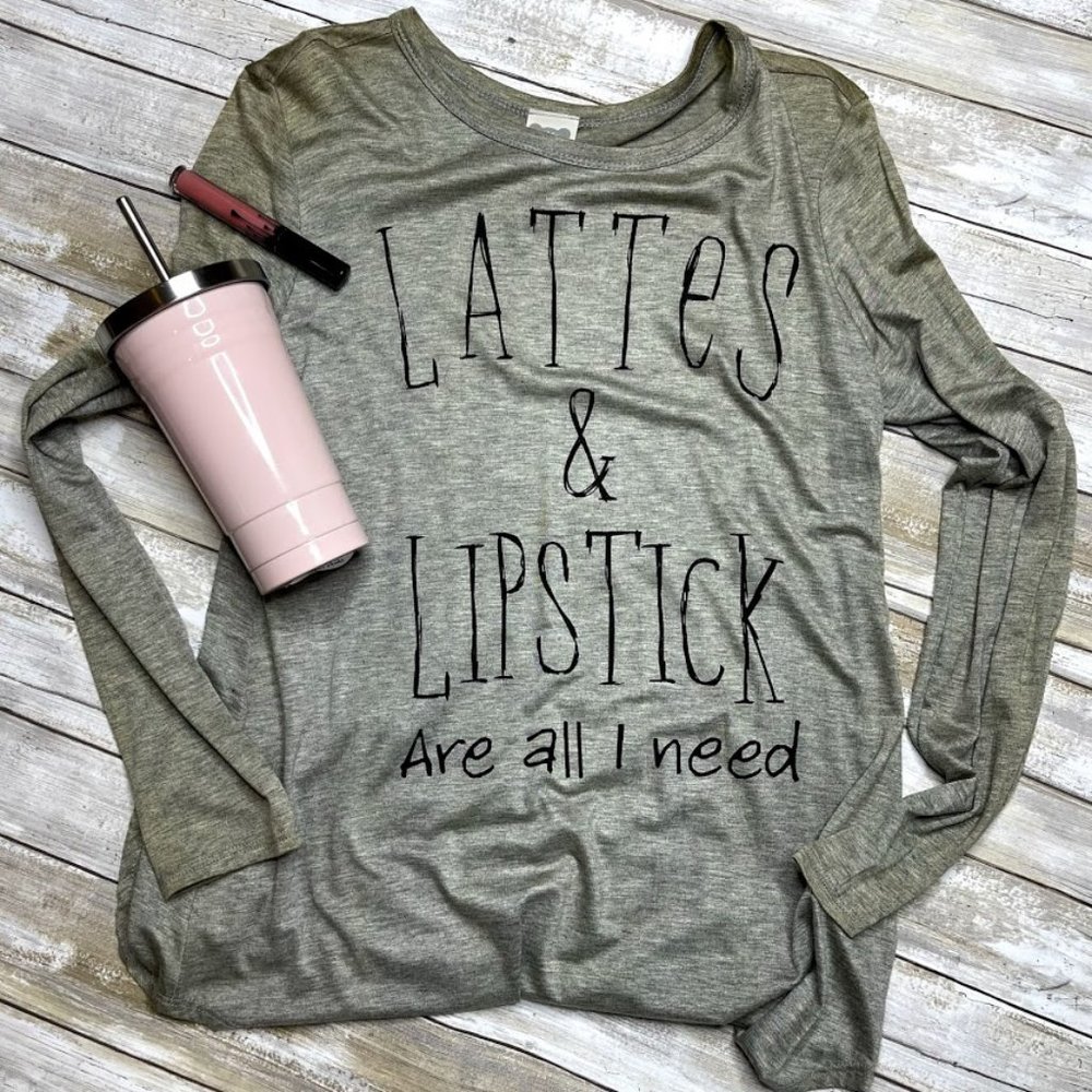 Color Bear Lattes & Lipstick Long Sleeve Tee